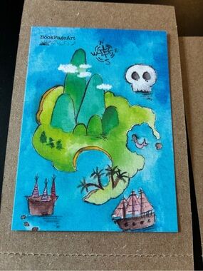 Book Page Art - Peter Pan Mini Print Neverland Vending Machine (Not Inciardi)